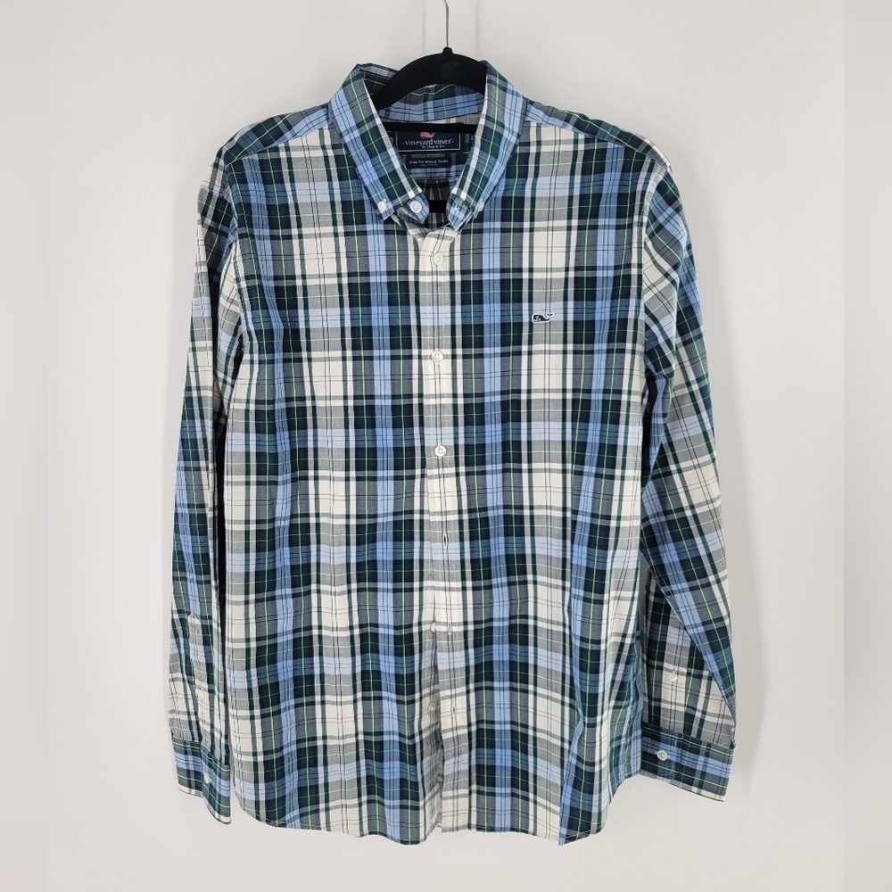 Vineyard Vines plaid Slim Fit Whale‎ Shirt Size L